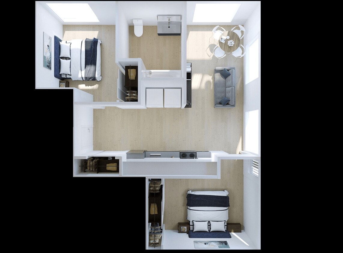 Floor Plan - 2 Bed 1 Bath