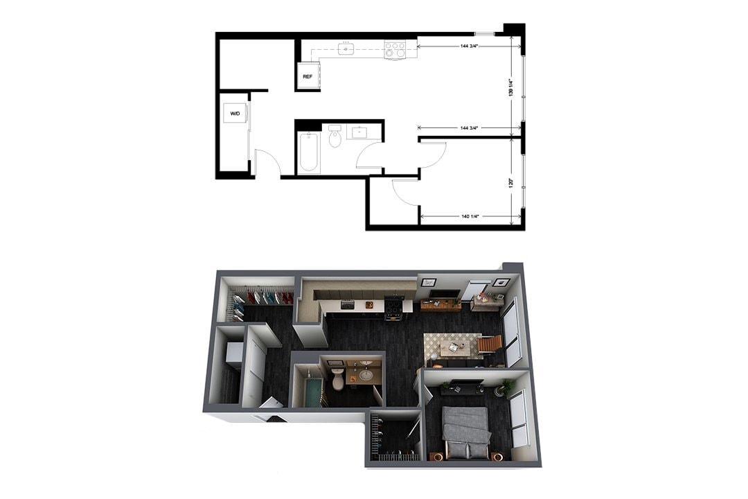Floor Plan - a7 1 Bedroom