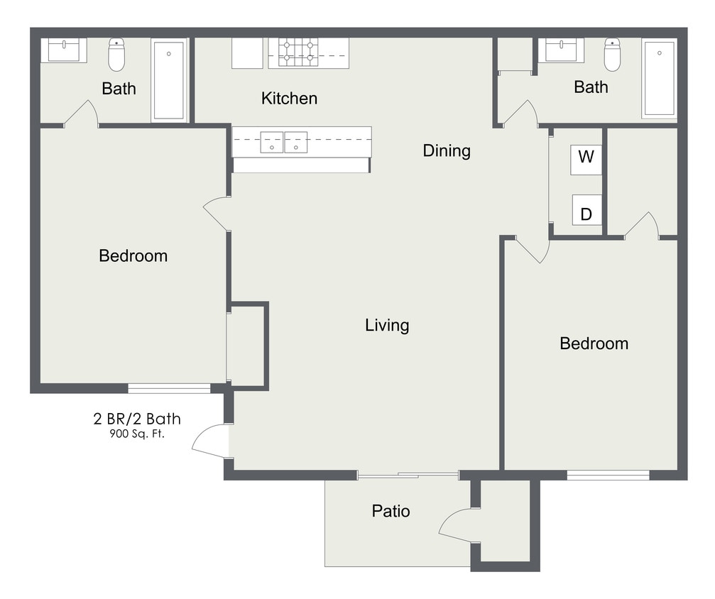 Floor Plan - 2 Bedroom | 2 Bathroom