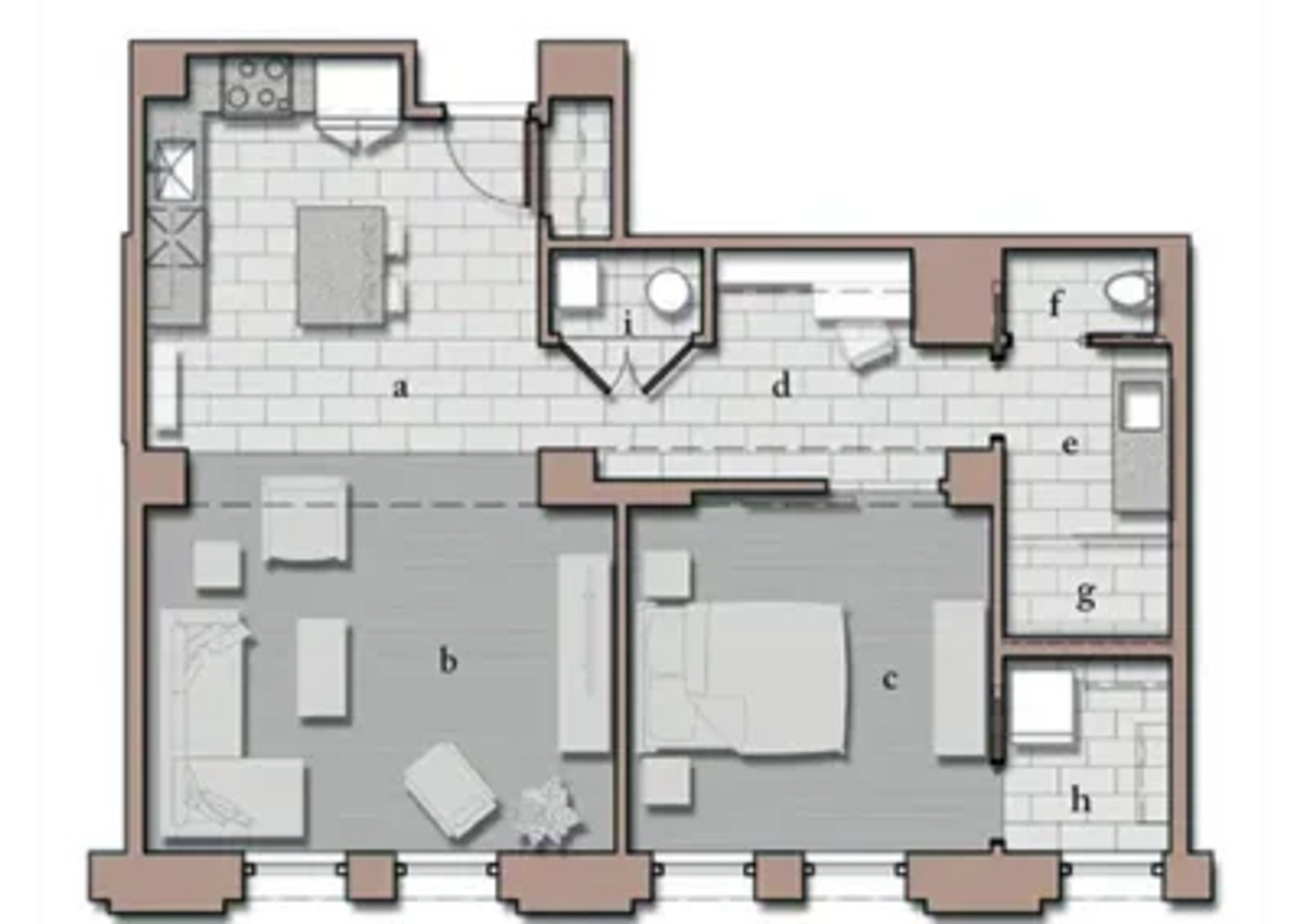 Floor Plan - Executive Series 05 1B/1B 870sf North View