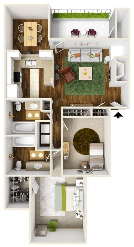 Floor Plan - 2x2 Reno