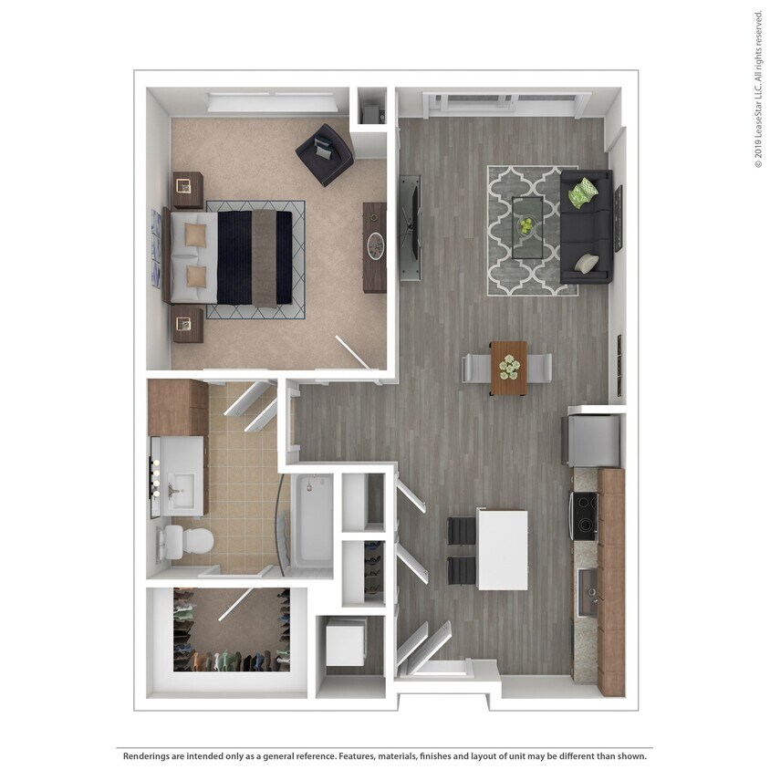 Floor Plan - A01.2 - 1 bed/1 bath
