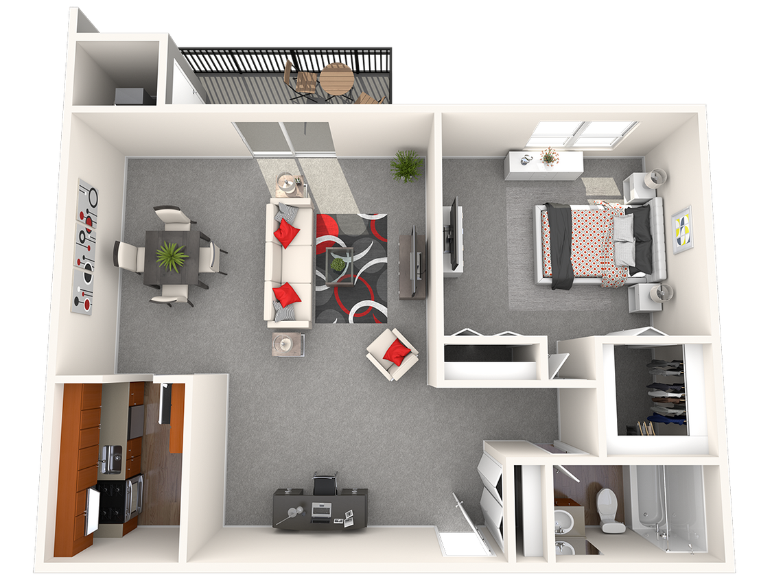 Floor Plan - 1 Bedroom | 1 Bath