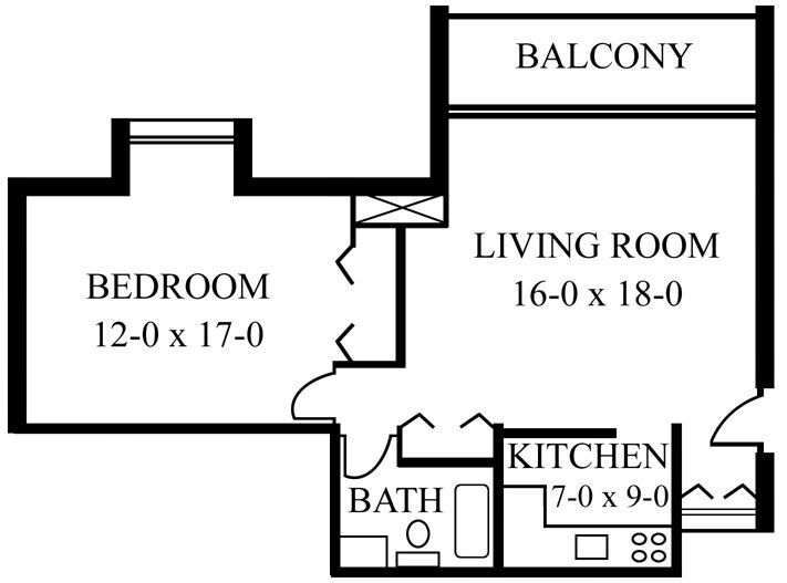 Floor Plan - 1 Bed B
