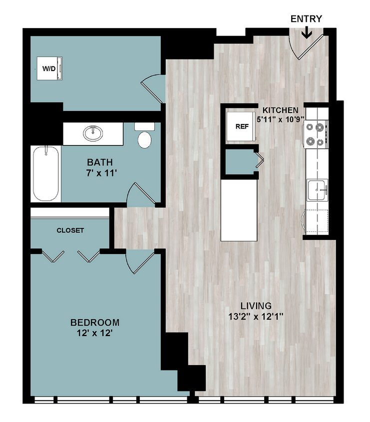 A4 | 1-Bedroom Floorplan - A4