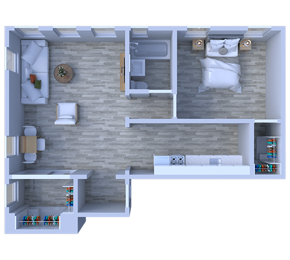 Floor Plan - 1 Bedroom Floor Plan A7