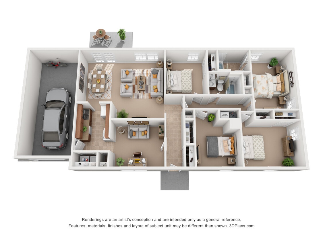 Floor Plan - Woods D - Non-Active Duty