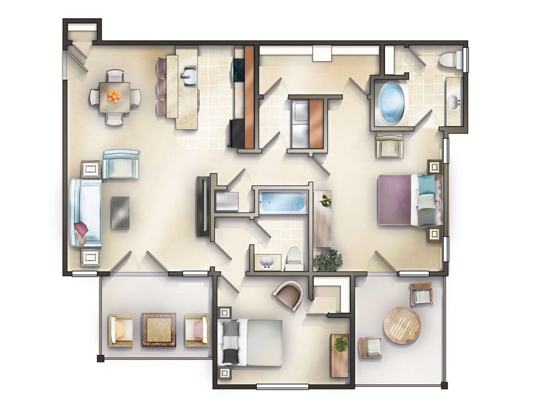 Floor Plan - The Franklin w/Balcony