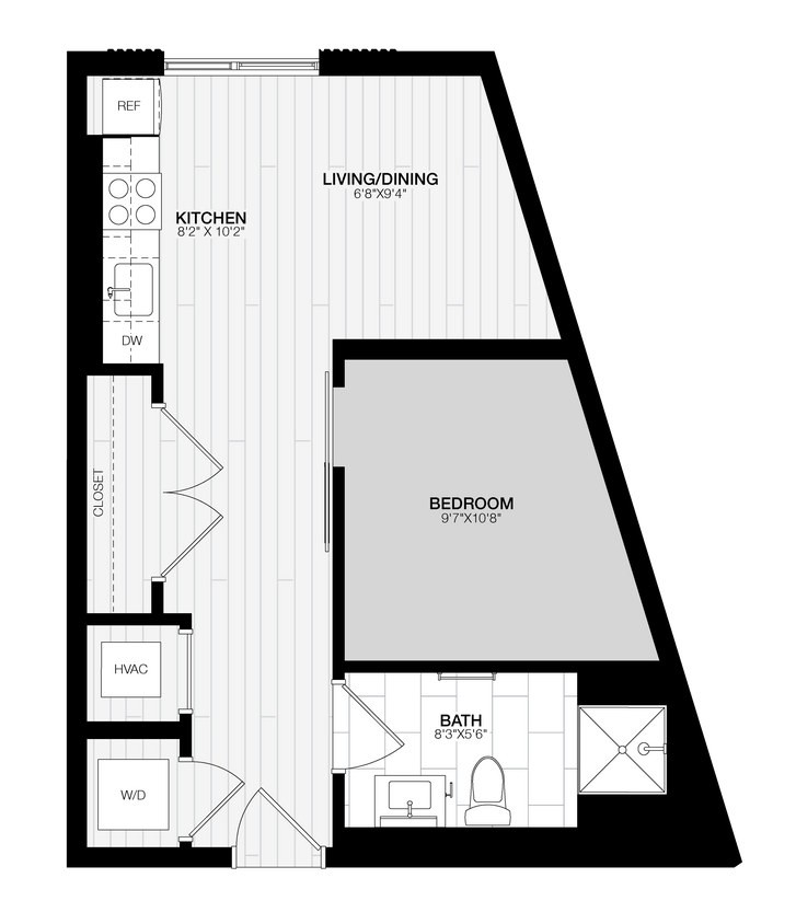 Floor Plan - 1 Bed/1 Bath JR-B3