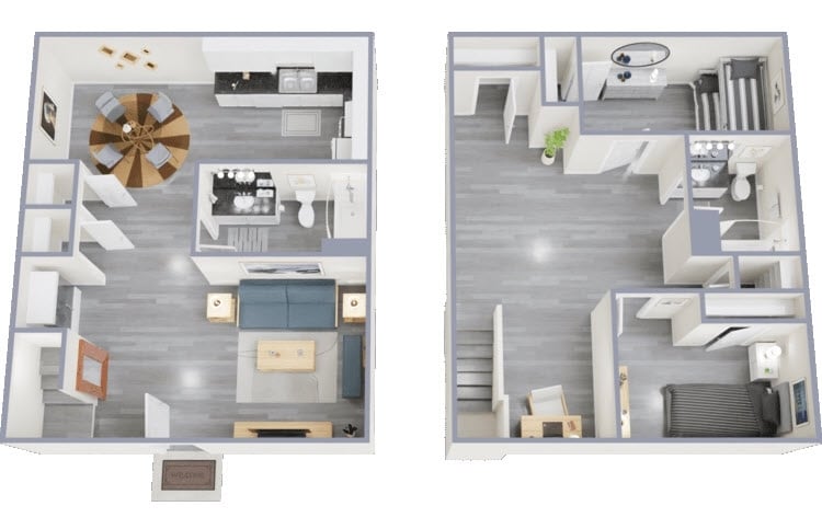 Floor Plan - 2 Bed 2 Bath | Townhome