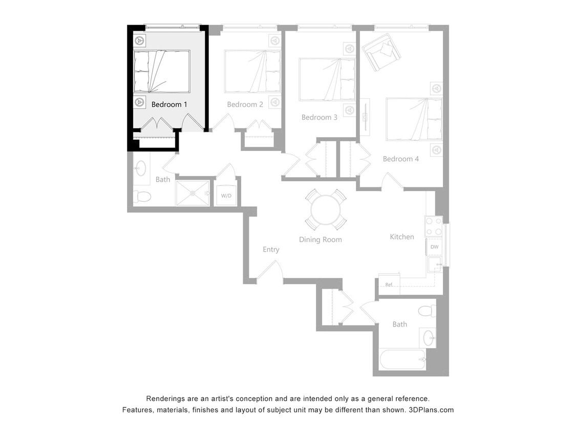 The Reserve_B1New - Furnished Room in a 4 Bedroom 2 Bathroom (B1)