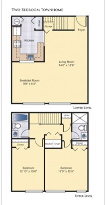 Floor Plan - 2 BEDROOM 2 BATH 1086