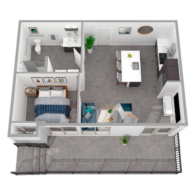 Floor Plan - 1 Bed/1 Bath Live/Work-a4.1