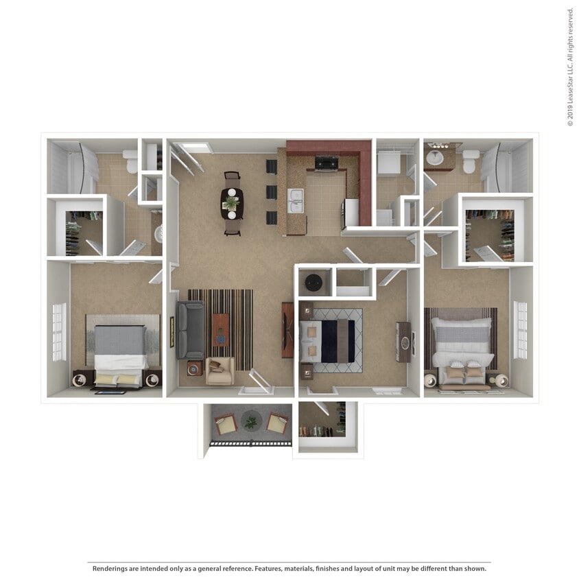Floor Plan - Three Bedroom Two Bath
