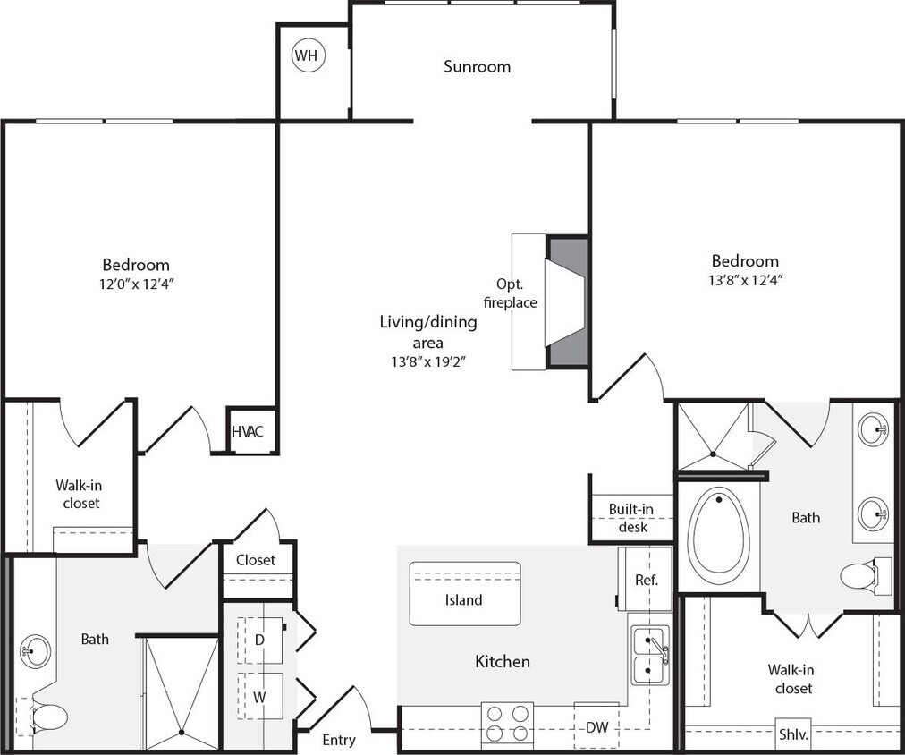 Floor Plan - 2 Bedrooms H