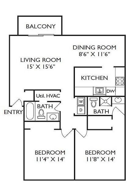 2BR/2BA - 2X2