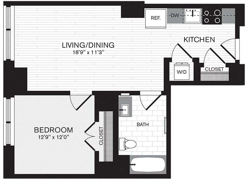 Floor Plan - 1 Bed/1 Bath