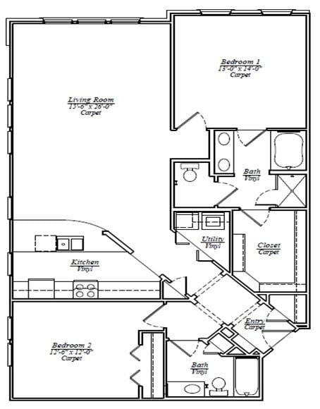 Floor Plan - B9 Two Bedroom