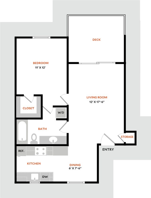 Floor Plan - Plan 1BR