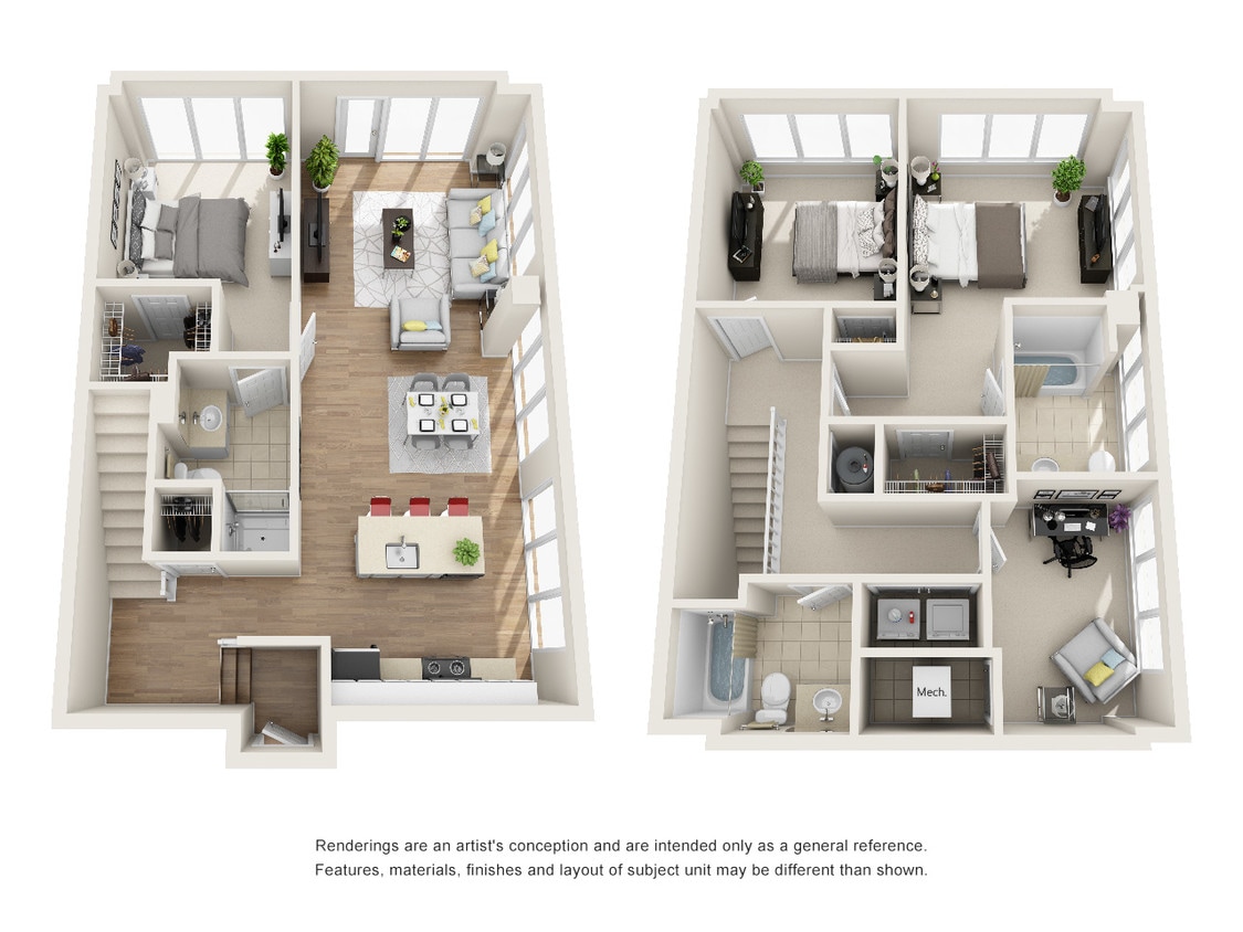 Floor Plan - 3 bedroom, 3 bath
