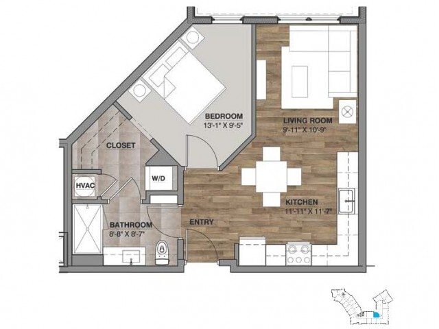 One Bedroom - Unit F - F