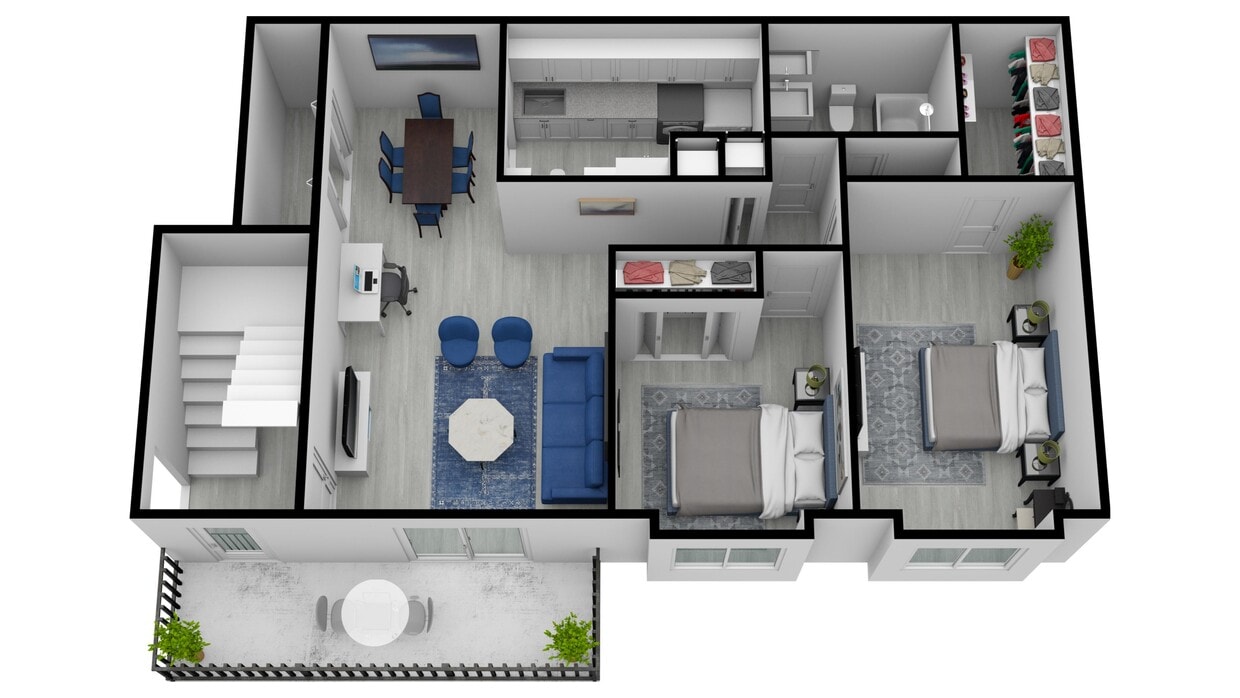 Floor Plan - II 2 Bed 1 Bath