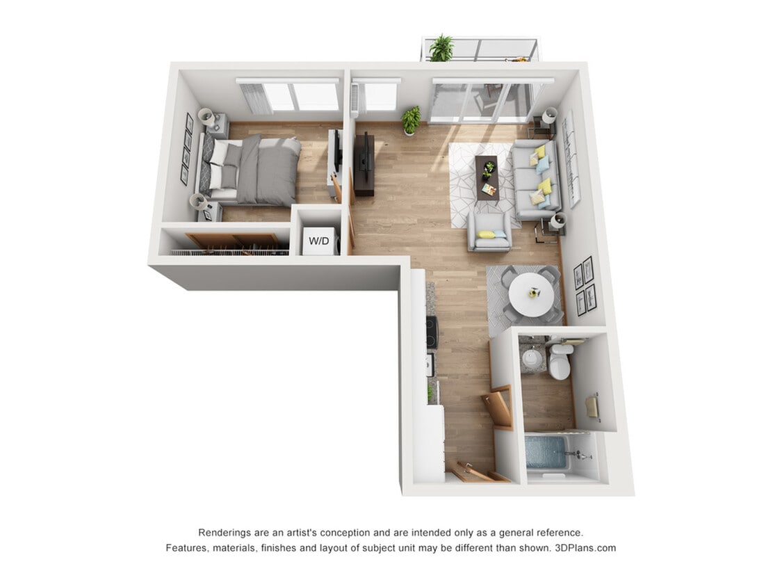 Sunrise - 1 Bed / 1 Bath - 622 SF - The Sunrise