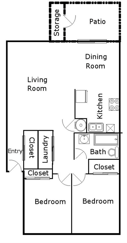 Floor Plan - Two Bedroom B with Den