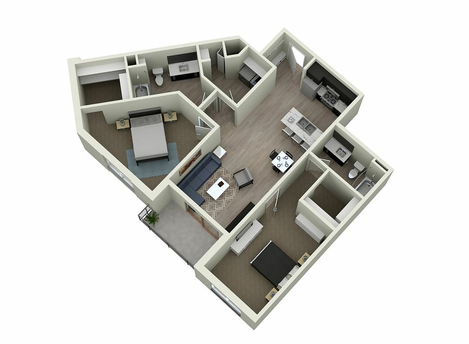 Floor Plan - 2D - Two Bedroom