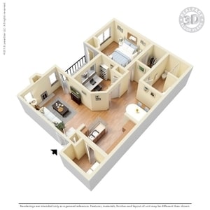 2BR/1BA - 2 Bed 1 Bath 928 SqFt (856 Net)