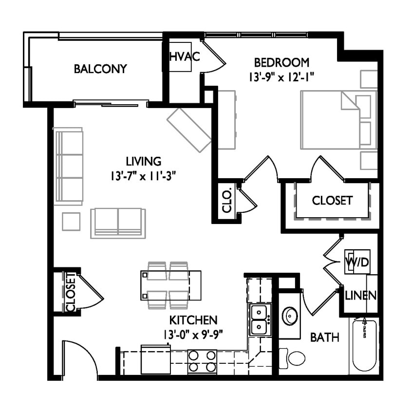Floor Plan - 1B-E