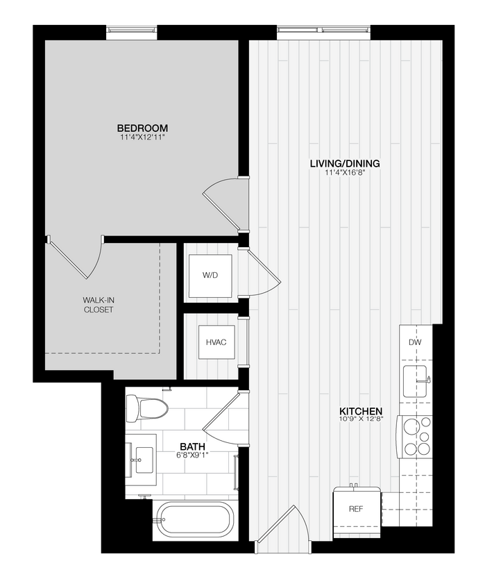 Floor Plan - 1 Bed/1 Bath-C2