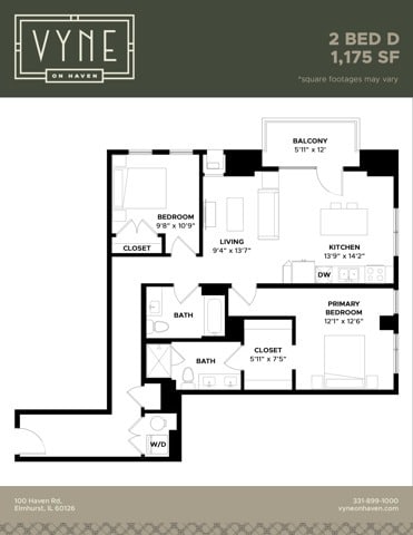 Final - Vyne On Haven - Floor Plans - 2 BED D -TYPE B - 2 BED - D