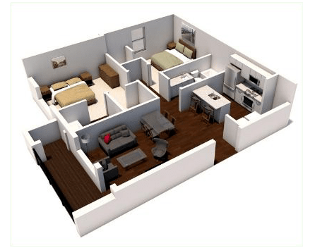 Floor Plan - 2x2 D