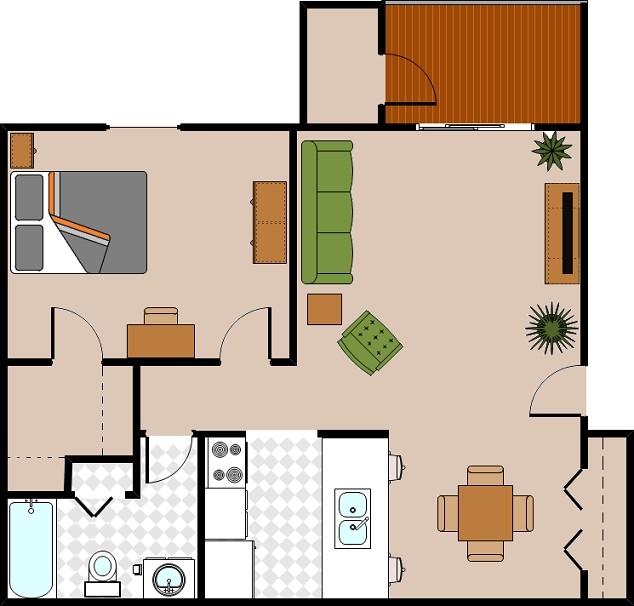 Floor Plan - One Bedroom