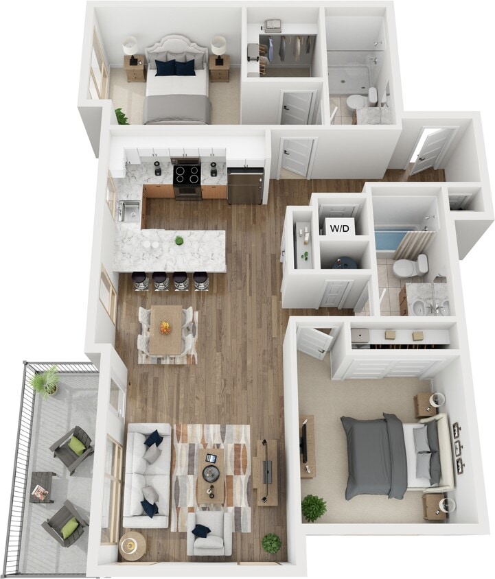 Floor Plan - 2 Bedroom 1 Bath