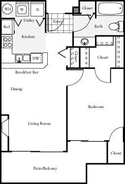 Floor Plan - 1x1 - E