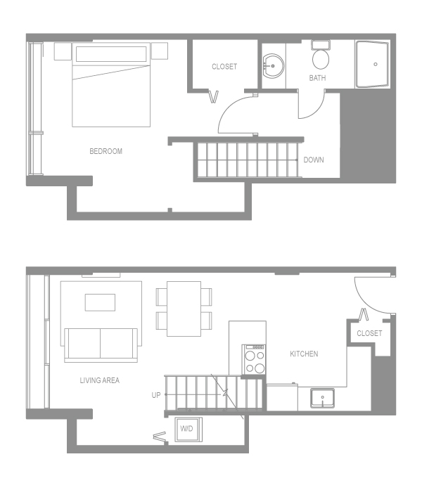 Floor Plan - Navona One Bedroom Up A