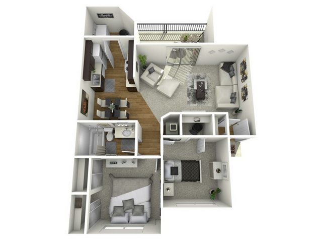 B1 Floorplan - 2 Bed, 1 Bath