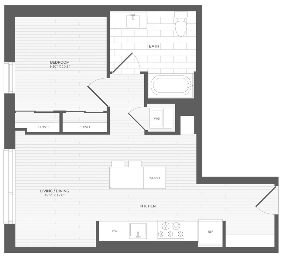 Floor Plan - 1 Bed/1 Bath-A4_Intersect at O