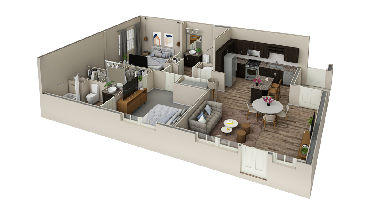 Floor Plan - 2 BR Vue Courtyard
