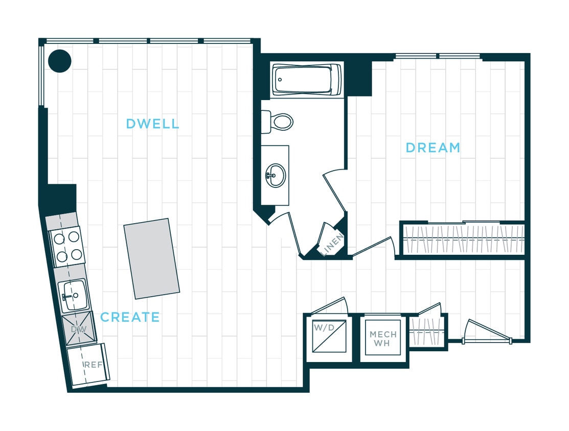Floor Plan - 1 Bed/1 Bath sl-a10