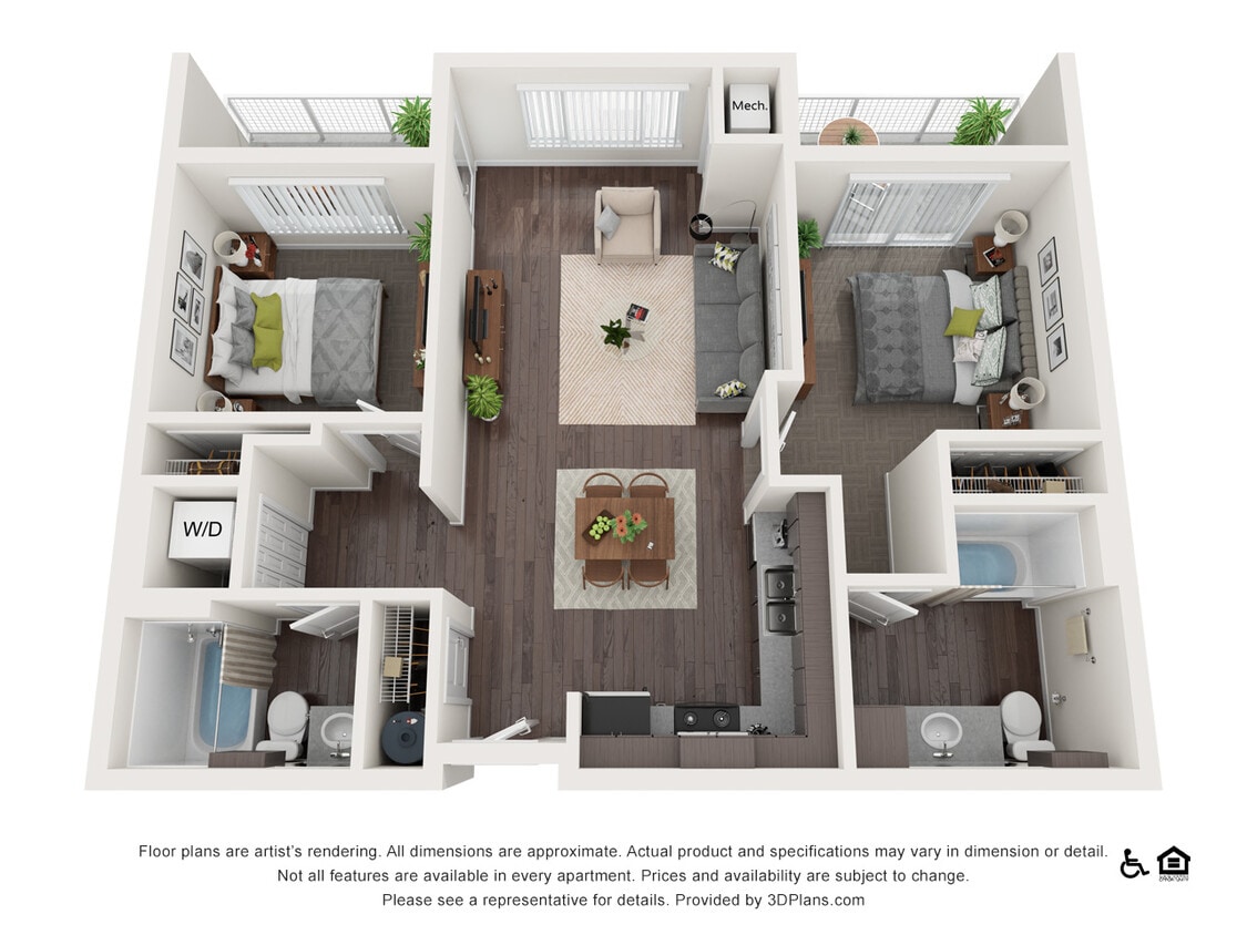 Floor Plan - 2 bed 2 bath