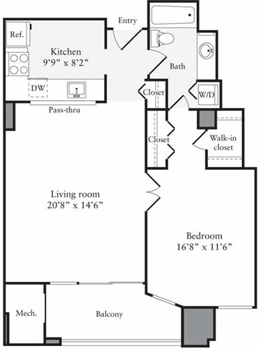 Floor Plan - 1 Bedroom O