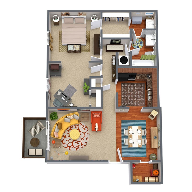 Floor Plan - 1BR with Den