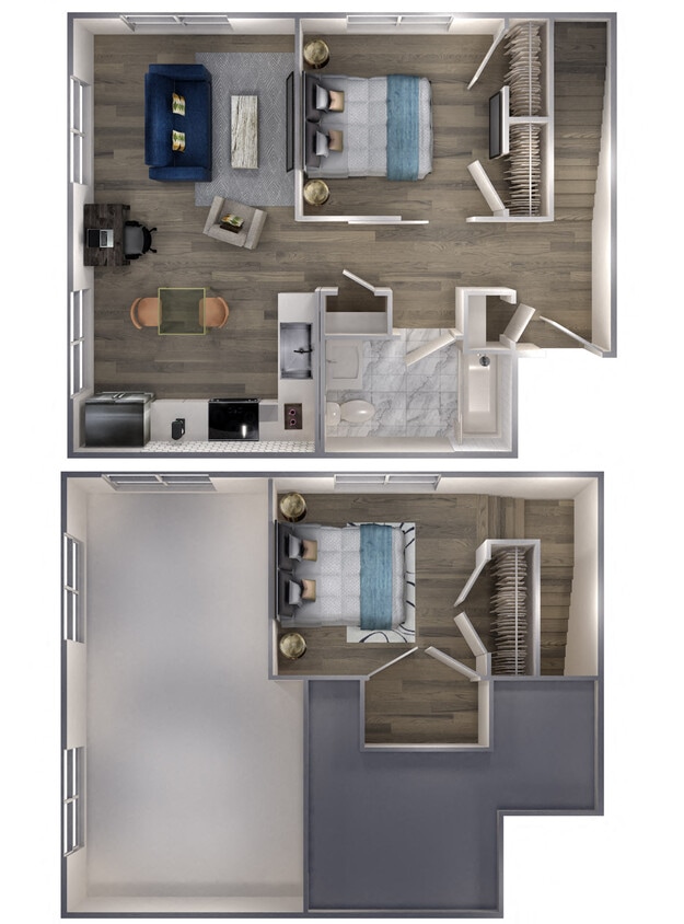 Floor Plan - Avenue F | 1 Bed/1 Bath Loft-C6D