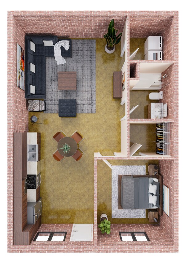 1 Bedroom.jpg - A2 Mill on Main - One Bedroom, One Bathroom