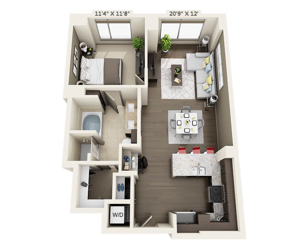 Floor Plan - One Bedroom A1K