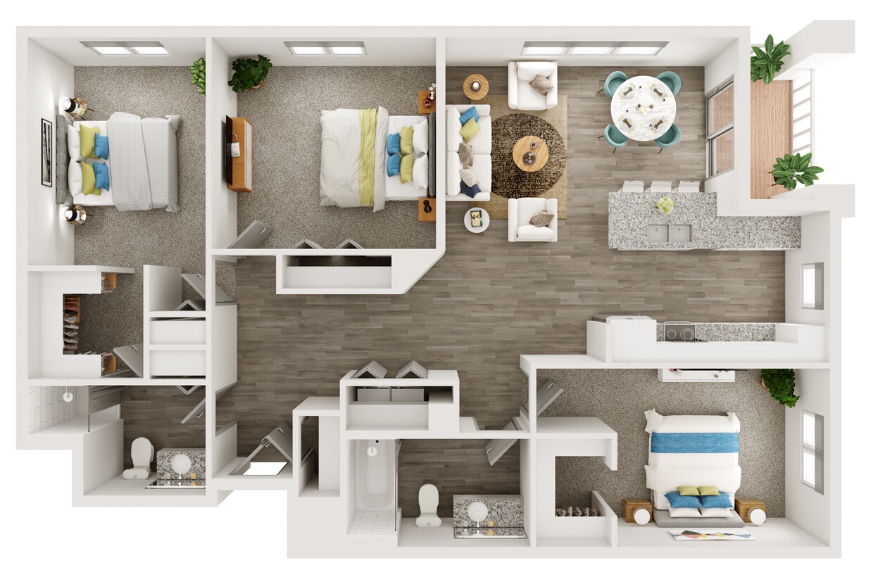 Floor Plan - 3 Bedroom Apartment