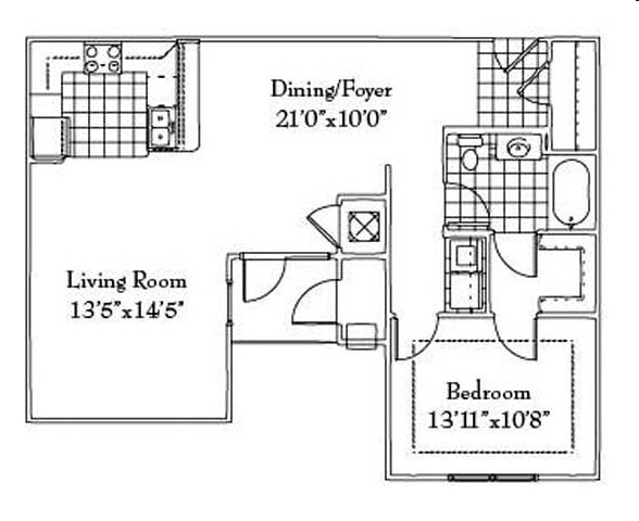 1BR/1BA - The Haven Plus